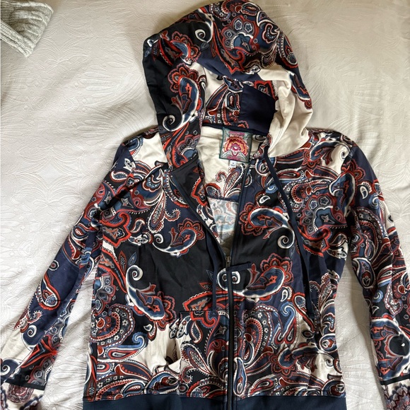 Johnny Was Multicolor Paisley Hoodie and Joggers Set - Picture 3 of 7